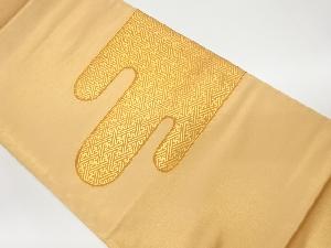 リサイクル　金彩ヱ霞に紗綾形模様刺繍袋帯